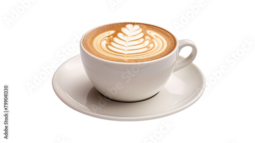 hot coffee on white isolated on clear png background and transparent background. food drink and dessert concept for cafe and restaurent, AI generative. 