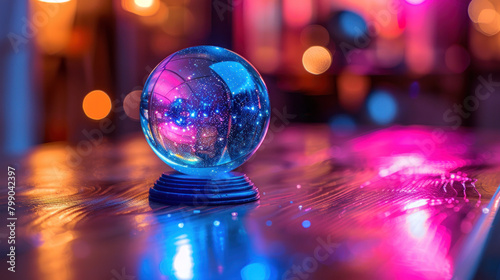 Fortune teller s magic crystal ball