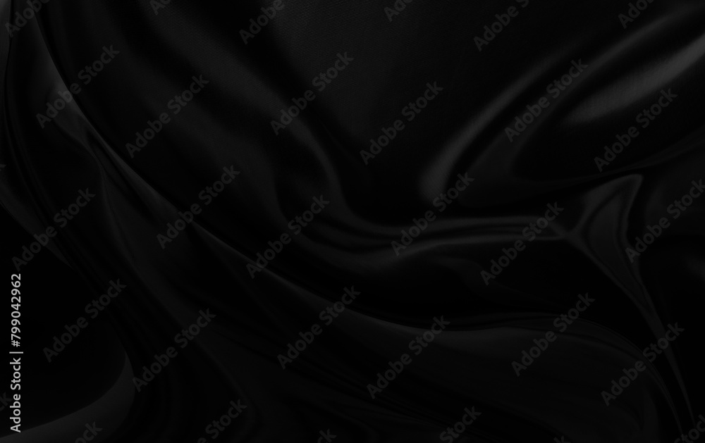 Obraz premium Black gray satin dark fabric texture luxurious shiny that is abstract silk cloth background with patterns soft waves blur beautiful.