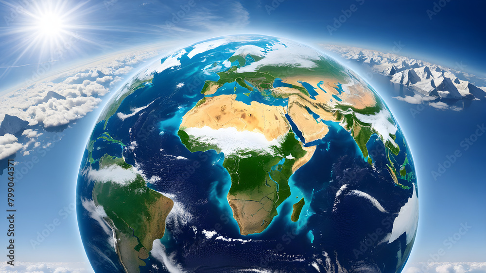 Naklejka premium Global warming concept illustration, boiling earth, global warming, AI generated