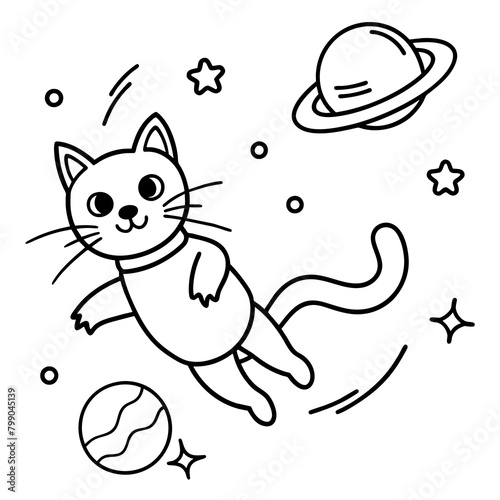 Baby T-shirt Design Vector Cosmic cat space adventure - vector design - vector art - premium vector - latest vector design and illustration