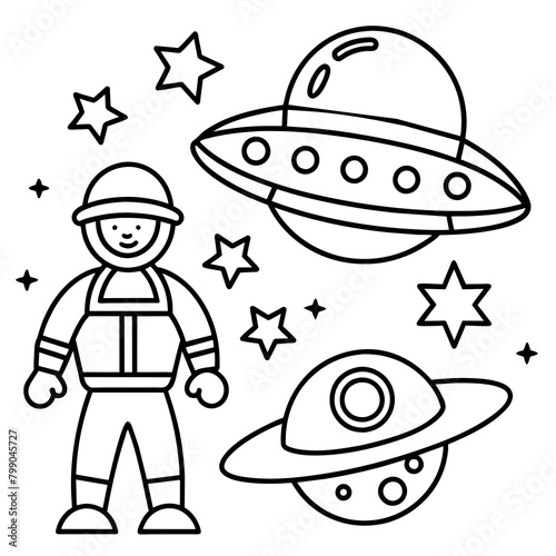 Baby T-shirt Design Vector Man in the space - galactic space explorer adventures - vector design - vector art - premium vector - latest vector design and illustration photo