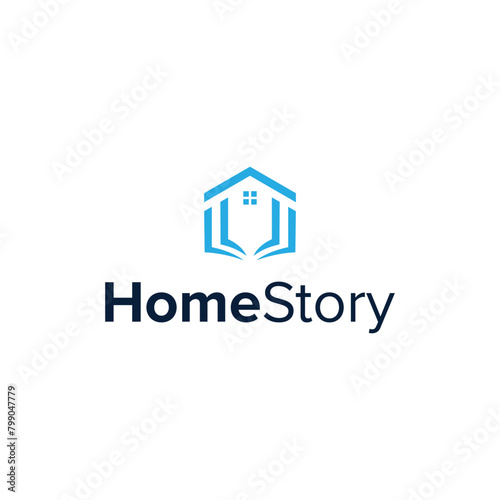 home story simple sleek creative geometric modern logo design vector