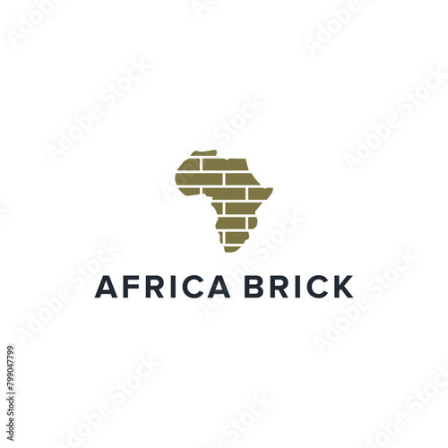 africa brick simple sleek creative geometric modern logo design vector