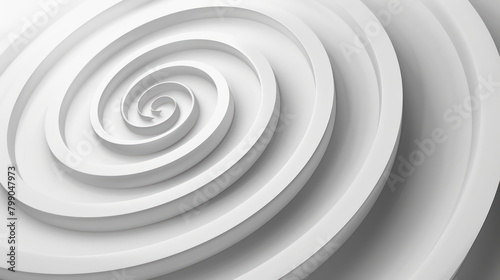 Spiral of White Paper on Black and White Background