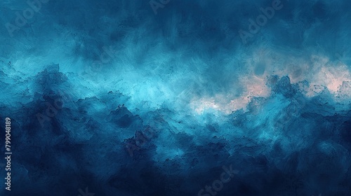 Deep blue abstract background with rough, textured surface. © Man888