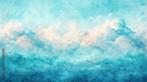 "Soft and Dreamy Watercolor Sky"