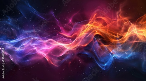 Colorful Abstract Background With Smoke and Stars