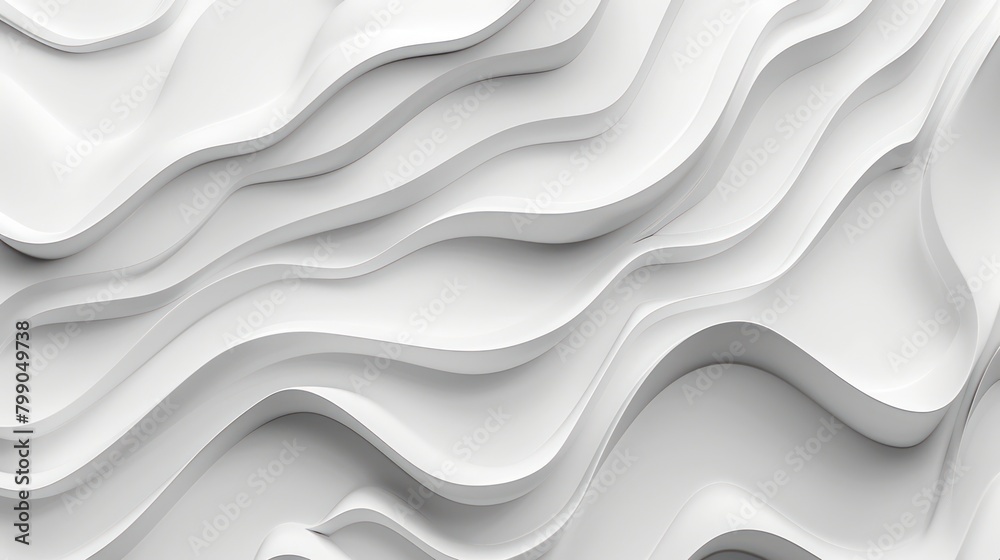 Obraz premium White Wall With Wavy Lines