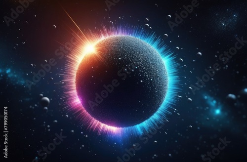 Microparticles abstract background. Abstract space particles background space for text.