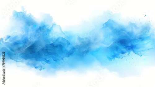 Blue watercolor. Abstract painting. Colorful brushstrokes.