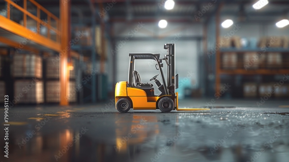 forklift in warehouse forklift in warehouse