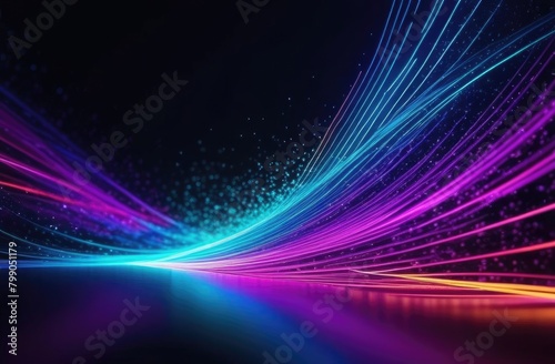  Neon particles abstract background free space for text © AsPor