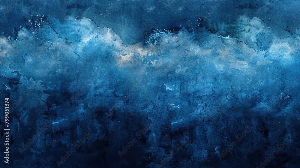 Abstract blue watercolor background with dark blue grunge texture ...