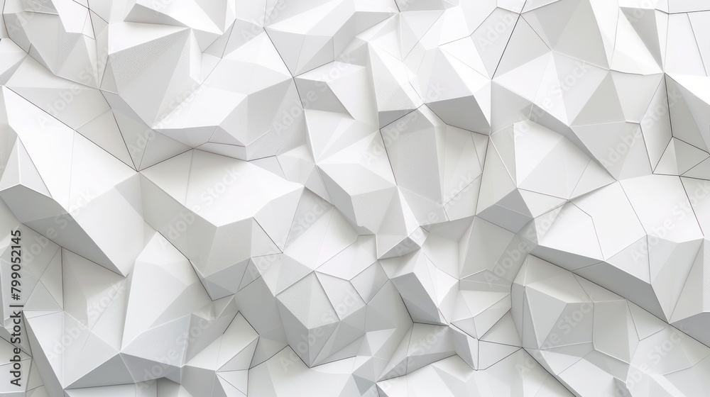 Obraz premium White Wall With Various White Shapes