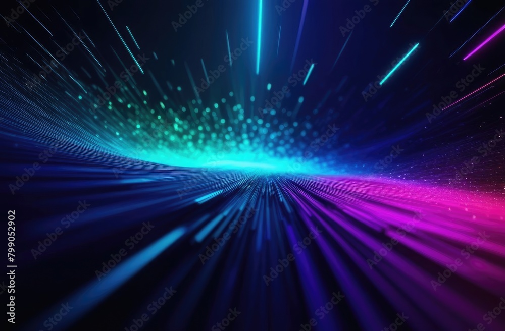 Neon particles abstract background free space for text	
