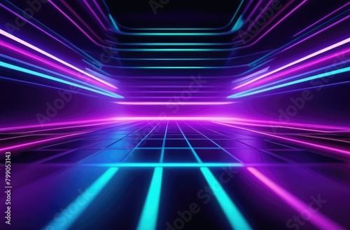 Abstract neon background. Neon beams place for text.