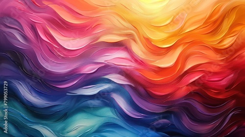 Colorful Painting With Wavy Lines