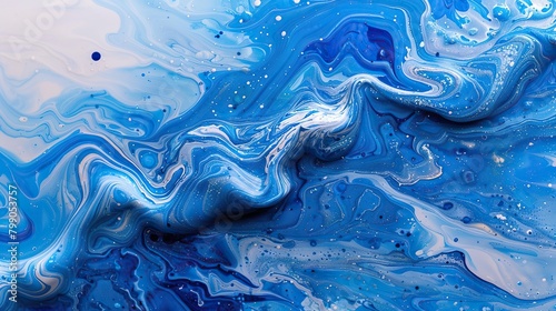 Blue and white abstract painting. © Man888
