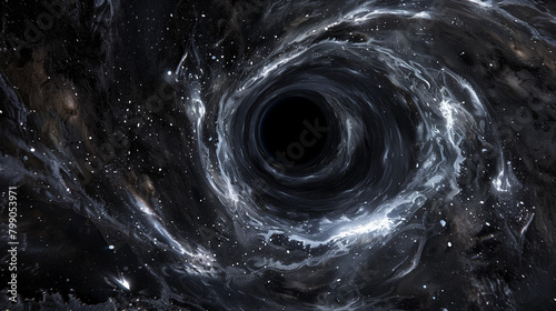 The black hole in the universe and the galaxy in outer space.