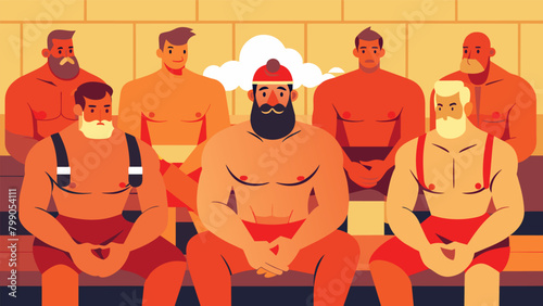 The huge muscular firefighters look almost serene as they sit in the sauna an unlikely contrast to the intense and chaotic lives they lead as first.