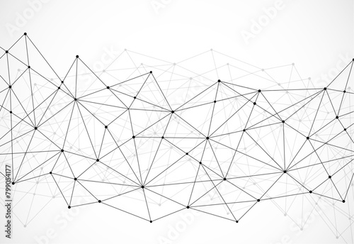 Abstract polygonal background and connecting dots and lines. Modern technology concept. Polygonal structure, technology graphic design