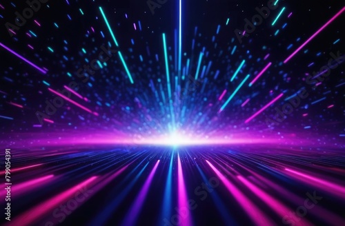 Abstract neon background. Neon beams place for text.