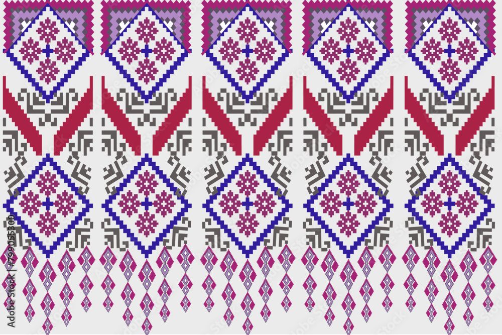 Fototapeta premium Modern pattern beautiful floral seamless geometric pattern illustration vector curtain wallpaperseamless pattern