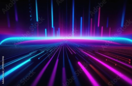 Abstract neon background. Neon beams place for text 