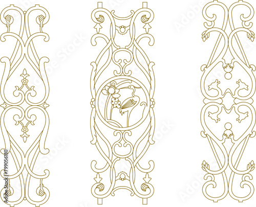Vector sketch detailed drawing illustration ornate carving old classic vintage ethnic traditional 