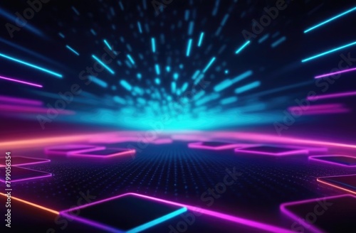 Abstract neon background. Neon beams place for text 