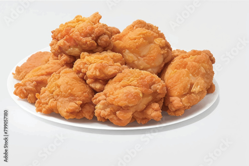fried chicken nuggets isolated on white background