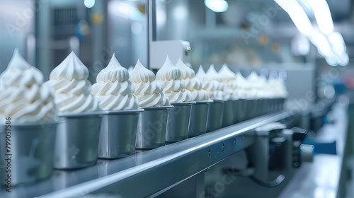 Efficient Ice Cream Production Automated Robotic Line for Natural Ice Cream in Indoor Industrial Food Production Plant 
