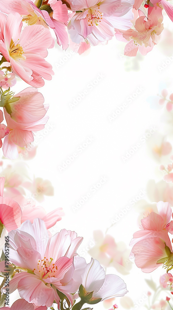 Delicate pink cherry blossoms on a soft background.