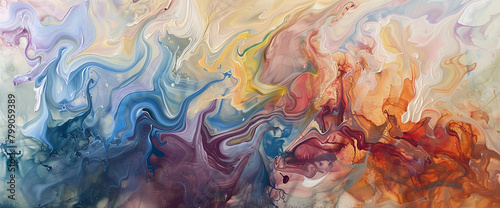 Whispers of paint swirl in the air, weaving tales of dreams and desires across the canvas. photo
