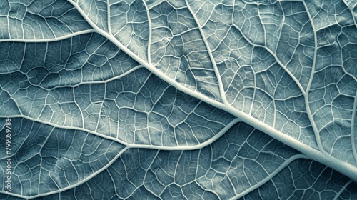 Capture microscopic detailing by illustrating the intricate texture of a leaf , photographic style