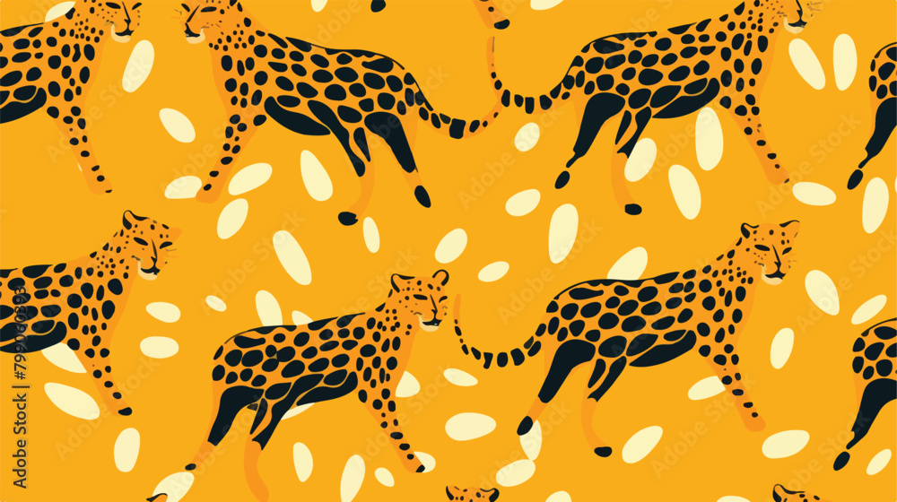 Natural seamless pattern with leopard jaguar or che