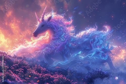 Illustrate a magical beast frolicking in a whimsical creation , ultra HD photo