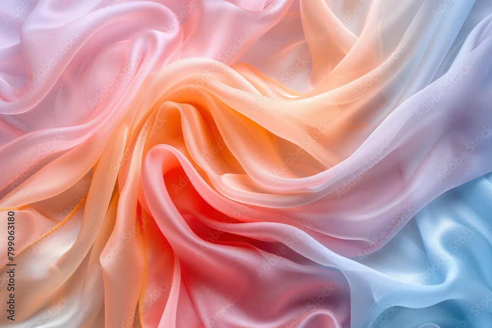A soft abstract background with waves of pastel textiles simulating a gentle flow in a calming pattern. A soft abstract background with waves of pastel textiles simulating a gentle flow in a calming pattern.