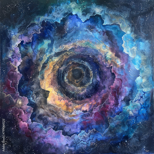 Galactic Nebula Mandala Cosmic Symmetry