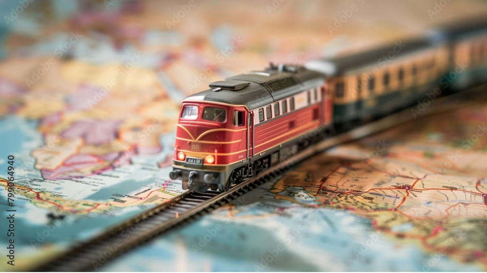 Train, Model, Map, Train model on map , rail transportation , train ...