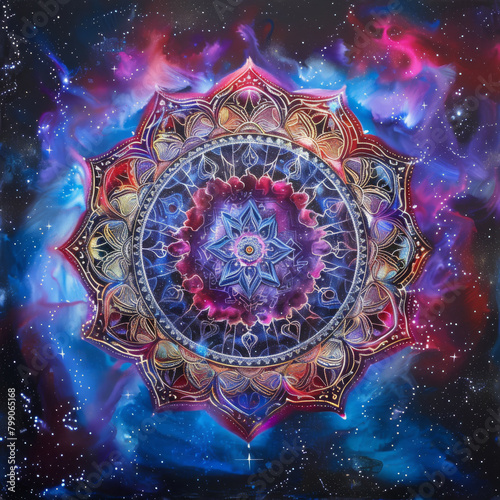 Galactic Nebula Mandala Cosmic Symmetry photo