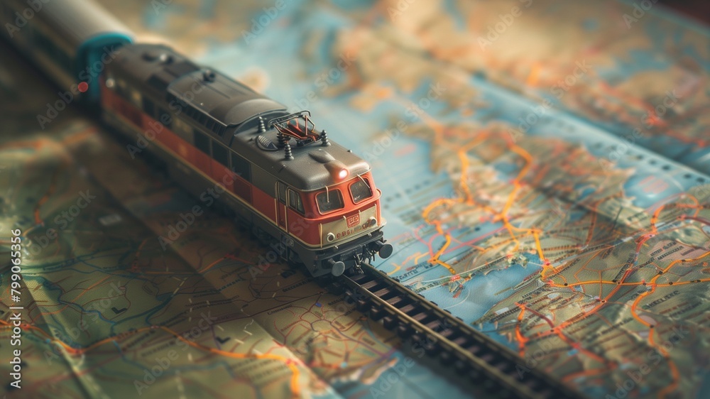 Train, Model, Map, Train model on map , rail transportation , train ...