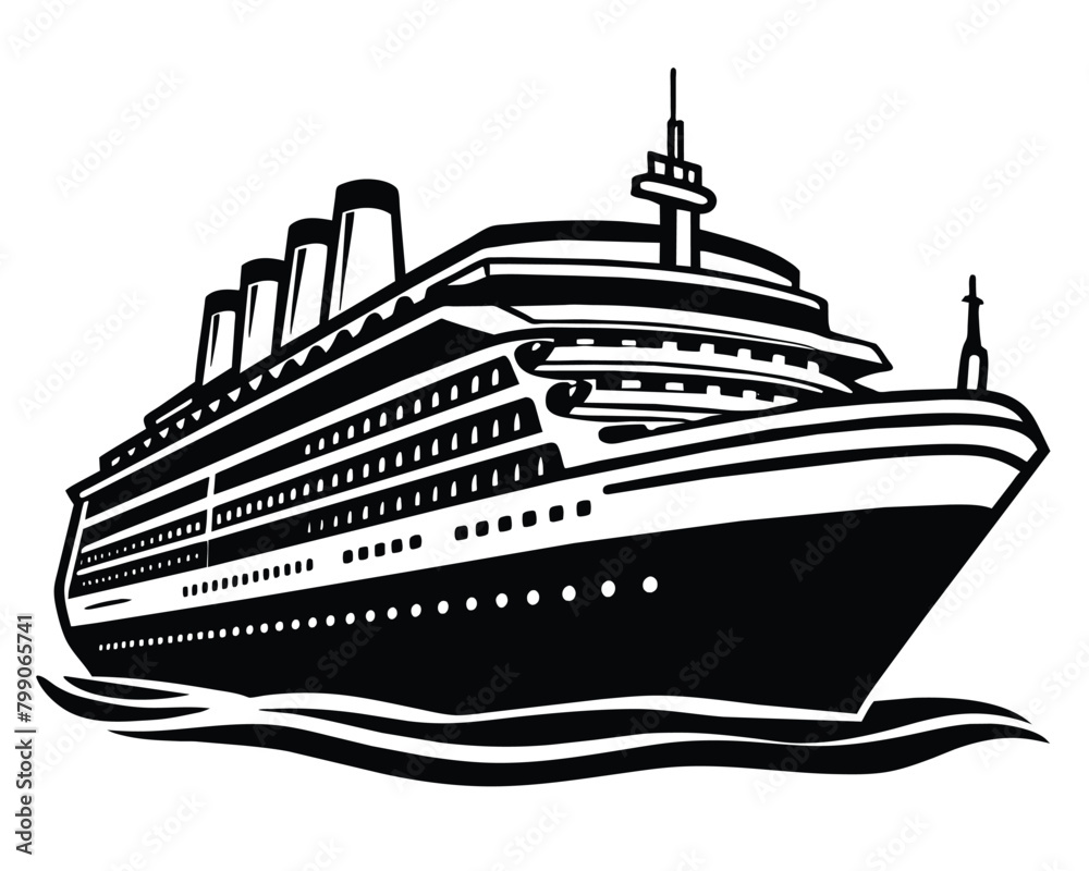 Big ship vector illustration