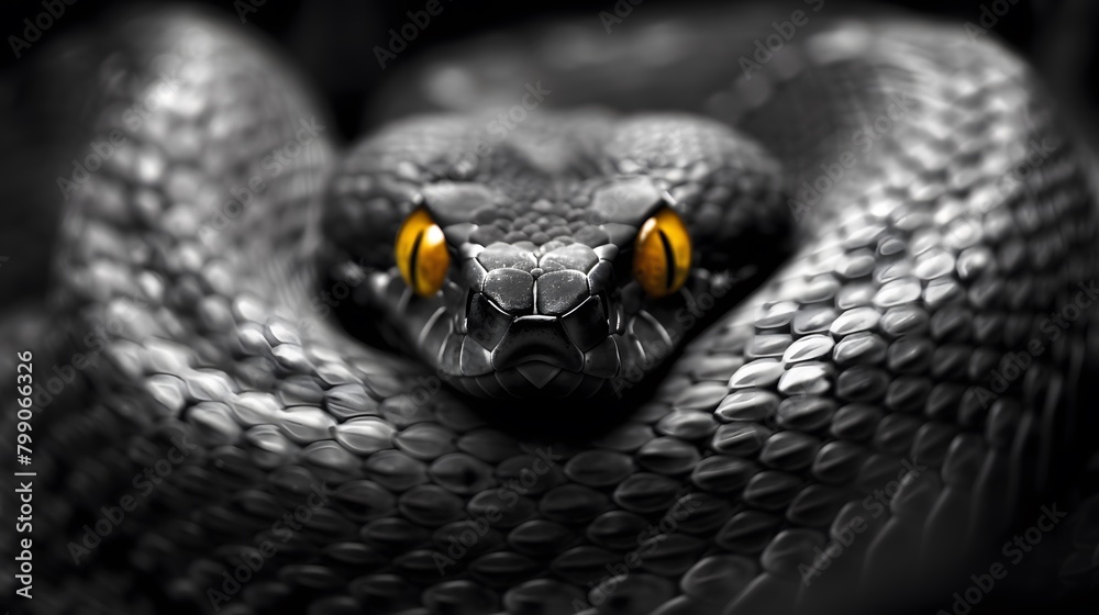 Fototapeta premium Close-up view of a green tree python (Morelia viridis)