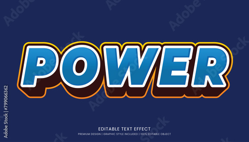 power text effect template editable design for business logo and brand