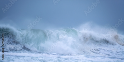 big waves at chapel north beach cornwall england uk  © pbnash1964