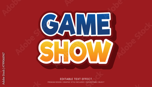 game show text effect template editable design for business logo and brand