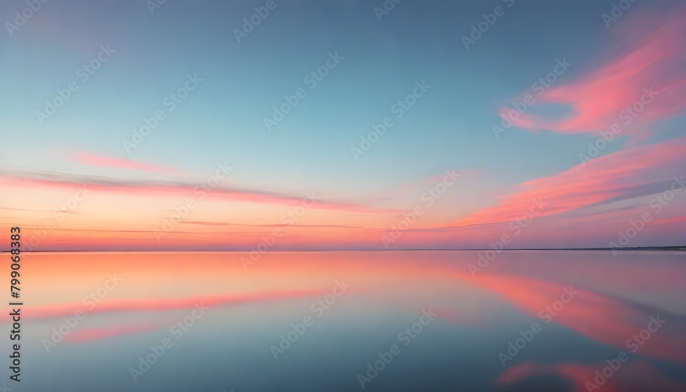 Serene Landscape with Calm Reflective Sea and Tranquil Setting