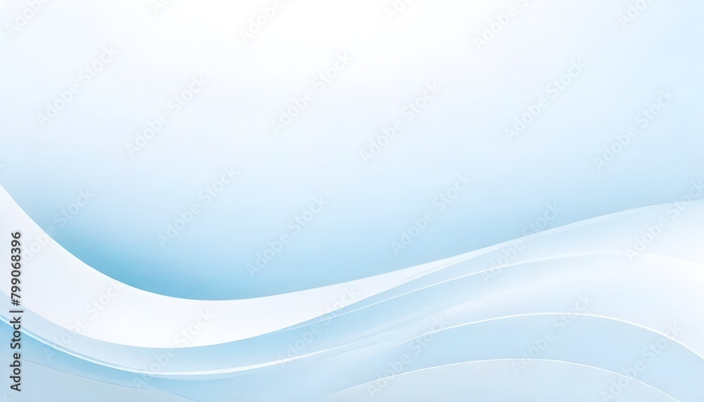 Minimalistic Abstract Waves Design in Soft Blue and White